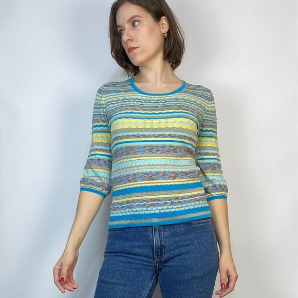 Vintage 90s MISSONI Style Space Dye Top! Small - Picture 5 of 6
